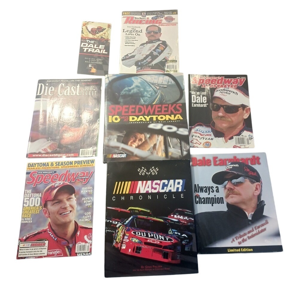 NASCAR Dale Earnhardt Racing Magazine Book Lot Speedweeks Daytona 500 Vtg 8pc